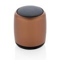 Mini aluminum wireless speaker, brown