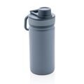 Vacuum stainless steel bottle with sports lid 550ml, blue