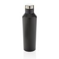 Modern vacuum stainless steel water bottle, black