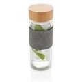 Impact double wall borosilicate glass bottle, transparent
