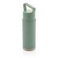 Leakproof vacuum on-the-go bottle with handle, green