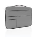 Smooth PU 15.6"laptop sleeve with handle, grey