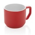 Ceramic modern mug, red