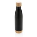 Vacuum stainless steel bottle with bamboo lid and bottom, bl