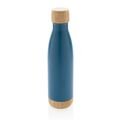 Vacuum stainless steel bottle with bamboo lid and bottom, bl