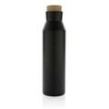 Gaia RCS certified recycled stainless steel vacuum bottle, black