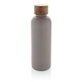 Wood RCS certified recycled stainless steel vacuum bottle, grey