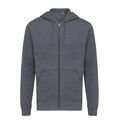 Iqoniq Abisko recycled cotton zip through hoodie, heather anthracite