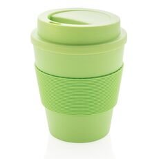 Reusable Coffee cup with screw lid 350ml, green