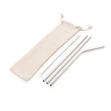 Reusable stainless steel 3 pcs straw set