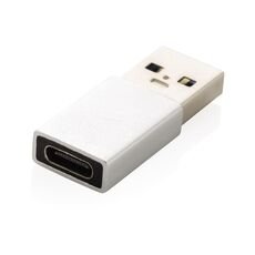 USB A to USB C adapter, silver