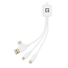 6-in-1 antimicrobial cable, white