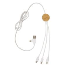Ontario 1.2 meter 6-in-1 charging cable, white