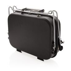 Portable deluxe barbecue in suitcase, black
