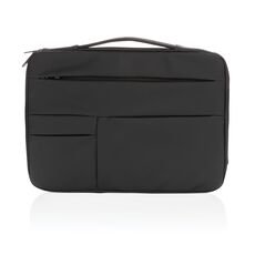 Smooth PU 15.6&quot;laptop sleeve with handle, black