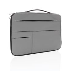 Smooth PU 15.6&quot;laptop sleeve with handle, grey