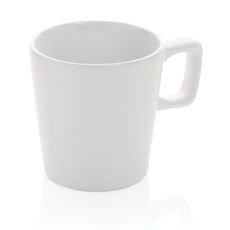 Ceramic modern coffee mug, white