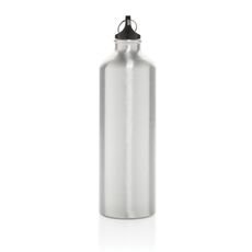 XL aluminium waterbottle with carabiner, silver