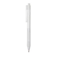 X9 frosted pen with silicon grip, white