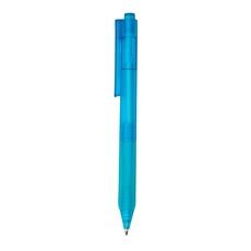 X9 frosted pen with silicon grip, blue