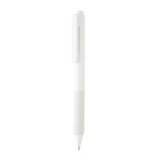 X9 solid pen with silicon grip, white