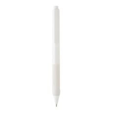 X9 solid pen with silicon grip, white