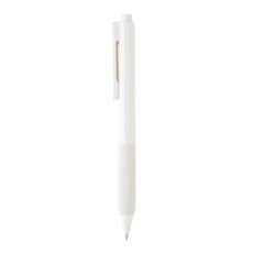 X9 solid pen with silicon grip, white