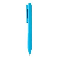 X9 solid pen with silicon grip, blue