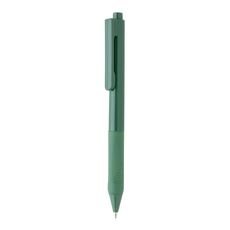 X9 solid pen with silicon grip, green