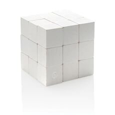 Wooden brain game in canvas pouch, white