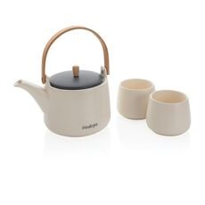 Ukiyo tea pot set with cups, white