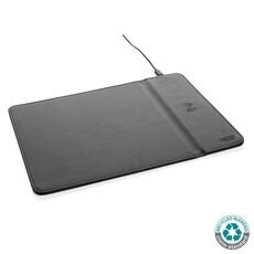 Swiss Peak RCS recycled PU 10W wireless charging mousepad, b