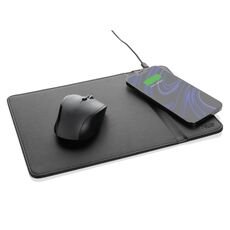 Swiss Peak RCS recycled PU 10W wireless charging mousepad, b