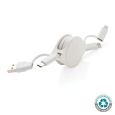 RCS recycled plastic and TPE 6 in 1 cable, white