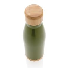 Vacuum stainless steel bottle with bamboo lid and bottom, gr