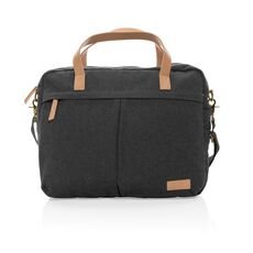 Impact AWARE™ 16 oz. recycled canvas laptop bag, black