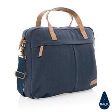 Impact AWARE™ 16 oz. recycled canvas laptop bag, blue