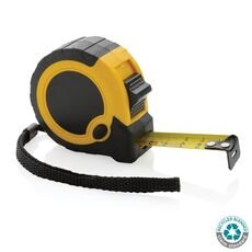 RCS recycled plastic 5M/19 mm tape with stop button, yellow