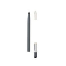 Aluminum inkless pen with eraser, grey