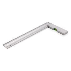 Ruler with level, silver