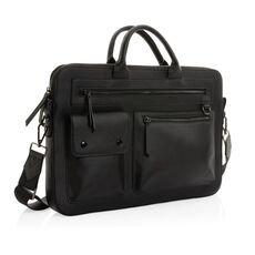 Swiss Peak GRS recycled PU 14&quot; laptop bag, black