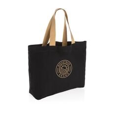 Impact AWARE™ recycled canvas large tote 240 gsm undyed, black
