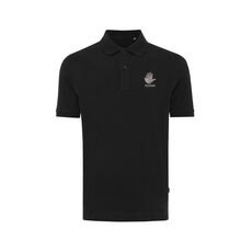 Iqoniq Yosemite recycled cotton pique polo, black