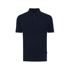 Iqoniq Yosemite recycled cotton pique polo, navy
