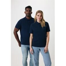 Iqoniq Yosemite recycled cotton pique polo, navy