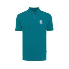 Iqoniq Yosemite recycled cotton pique polo, verdigris