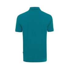 Iqoniq Yosemite recycled cotton pique polo, verdigris