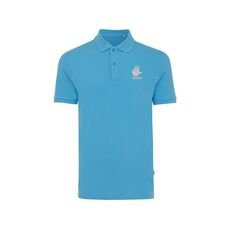 Iqoniq Yosemite recycled cotton pique polo, blue