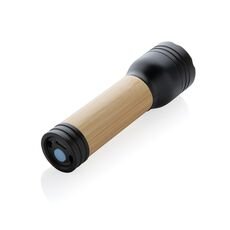 Lucid 1W RCS certified recycled plastic &amp; bamboo torch, black