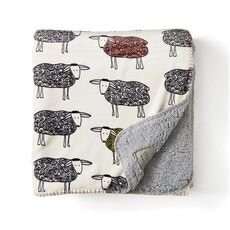 VINGA Sheep RPET sherpa blanket, white